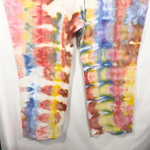Basic Editions Plus Size 4X Pants Handmade Tie Dye Lounge Comfy Blue Red 1512