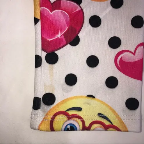 Love j USA Emoji Cropped Long Sleeve Top Polka Dot Size M/L