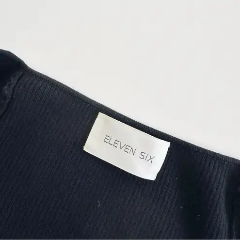 Eleven Six Elle Bodycon Ribbed Sweater Black