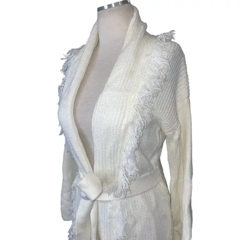 One Grey Day Gerri Wrap Cardigan in Ivory Small New Womens Wrap knit Sweater