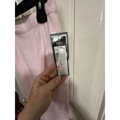 Kasper & Company pastel pink skirt petite zipper back button Classy work wear