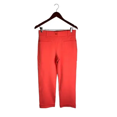 Betabrand Pull On Trouser Coral Pink Medium Crop High Rise Elastic Waist