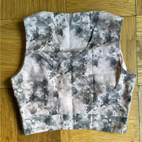 Robert Rodriguez pink floral v-neck cropped tailored tank top size 2