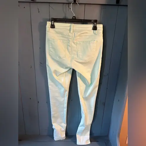 Tinsel Denim Couture Mint Green Skinny Jeans | Women’s Size 26 Blue