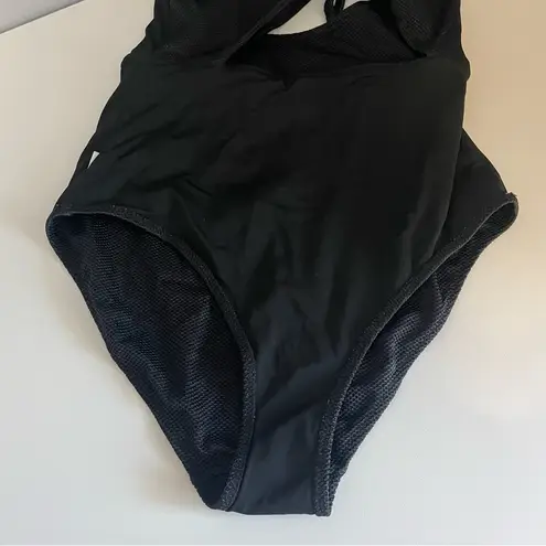 Aerie Twist Cut Out One Piece Swimsuit Black