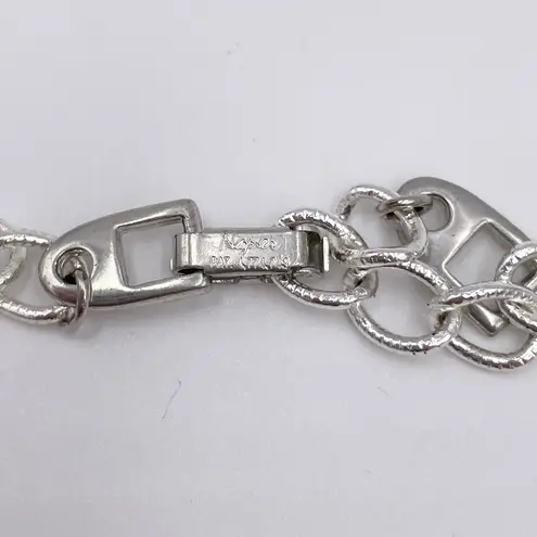 Vintage Napier Y Drop Beaded Strand Necklace Silver Tone Y2K 2000s Fairycore