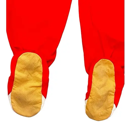 Nick & Nora Vintage Nick Nora Fox Patchwork Fleece Red Footed Pajama Size Medium Y2K Kidcore