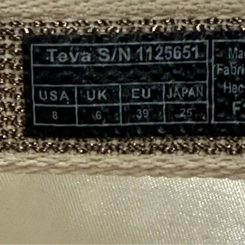 Teva Midform Universal Karina Swan Metallic Multi Cream Size 8 Velcrow