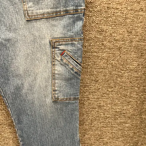 Gloria Vanderbilt Vintage Capri Jeans Size 10 Cargo Pockets Flair Wide Leg Y2k Streetwear - Image 4