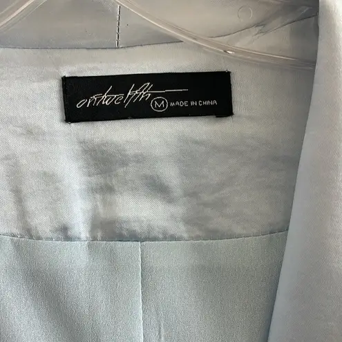 On Twelfth Women’s Metallic Light Blue Blazer w/ Padded Shoulders - Size Medium