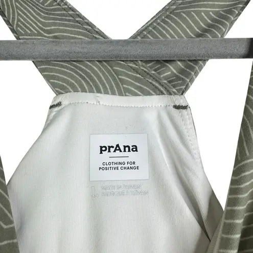 prAna Kamen Dress Green Striped Sleeveless Tank Racerback Stretchy Dress Large L