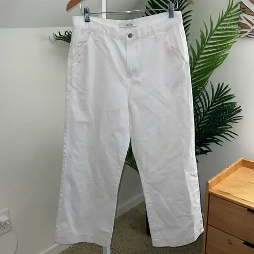 J Brand  Joan High Waist Crop Wide‎ Leg Trouser in White Size 30