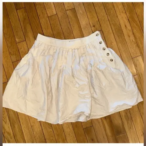 Madewell  Hemp-Cotton Pintuck High Rise Full Mini Skirt Undyed Edition Size 8‎