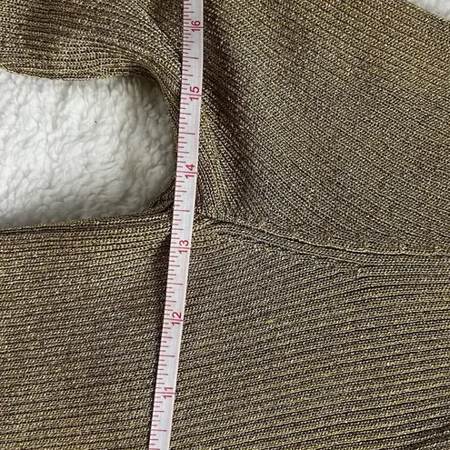 LAUREN Ralph Lauren Sweater Casual Size Small Brown Metallic Gold Short Sleeve