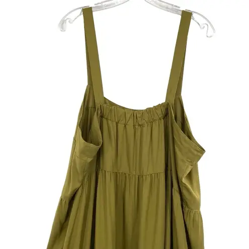 The Drop Women's Britt Tiered Maxi Tent Dress Green Size 2X