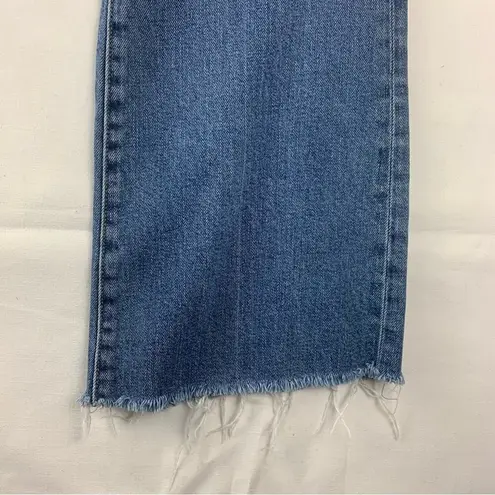 Edwin women's size 29 denim jeans raw hem crop straight leg usa Blue