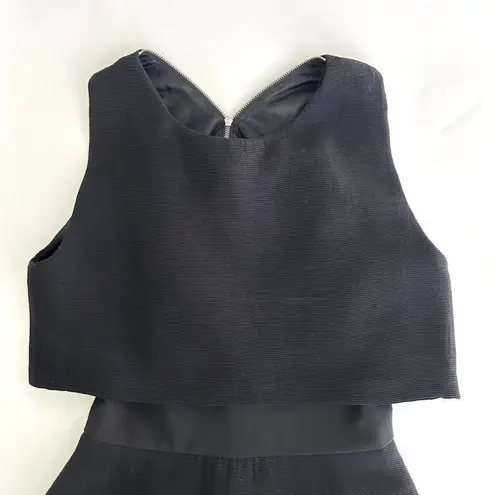 Maje Rituel Mini Mesh-Paneled Dress in Black Size 2