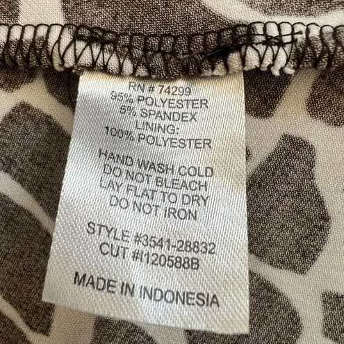 Enfocus Studio En Focus Studio Dress Size 8 Cow Print Sleeveless Fit And Flare Brown White - Image 9