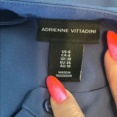 Adrienne Vittadini AV Elegant Blue Shirt Dress