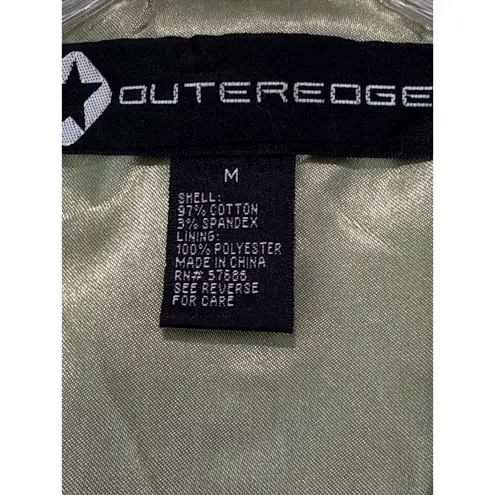 Vintage Inspired Rose Floral Green Corduroy Blazer Jacket Sz M Retro Girl Boss Size M