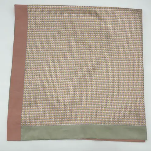 Jim Thompson Silk Scarf Woven Pastel 41" x 41" Pink Blue Yellow Green Border