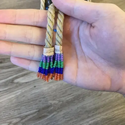 Farm Rio Beaded Banana Platform Sandal in Black Size 8 NWT