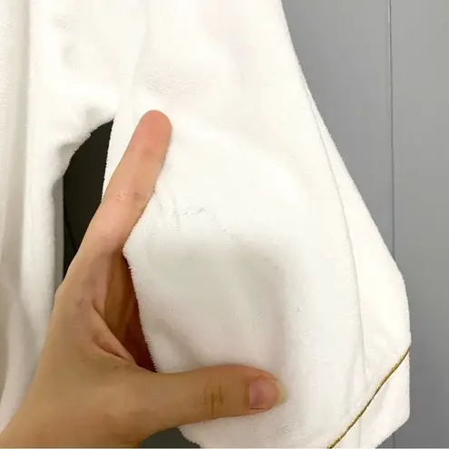 Pillow Talk White Gold Vacay Vibes Embroidered Tropical Waist Wrap Mini Robe M Size M