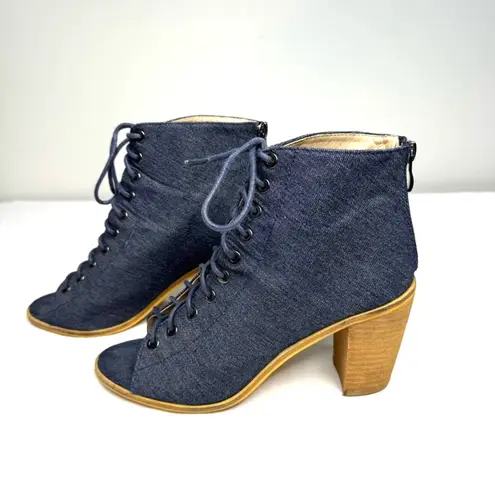Catherine Malandrino Jerzinie Lace-up Denim Bootie