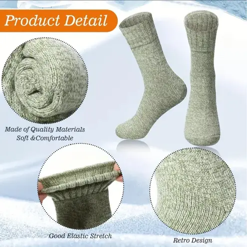 Unisex Winter Fashion Warm Thick Colorfast Durable Dark Color Pack 5pc Socks OS Gray