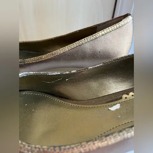Franco Sarto Franco‎ Sarto Metallic Brown/Gold Leather Flats - Size 7 - Image 6