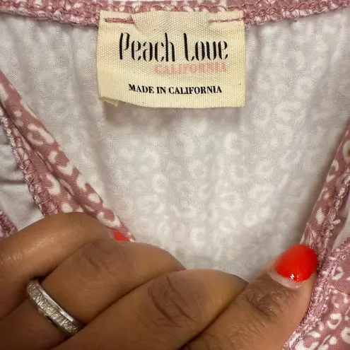 Peach Love California Pretty in Pink Cheetah Slip Dress Pink Strappy Large