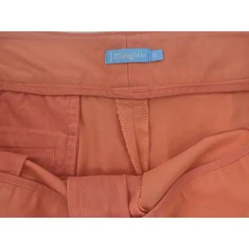J. McLaughlin J. Mclaughlin Shorts Size 12 Peach Scallop Hem pockets Preppy Beach Resort - Image 3