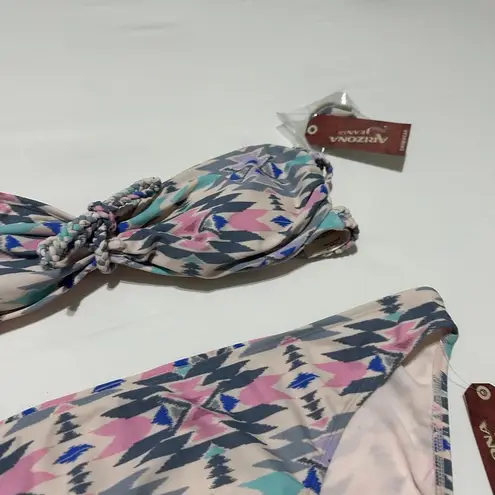 Arizona Jeans Pink Pattern Swimwear Set Bikini Bottom / Top Size XL Extra Large