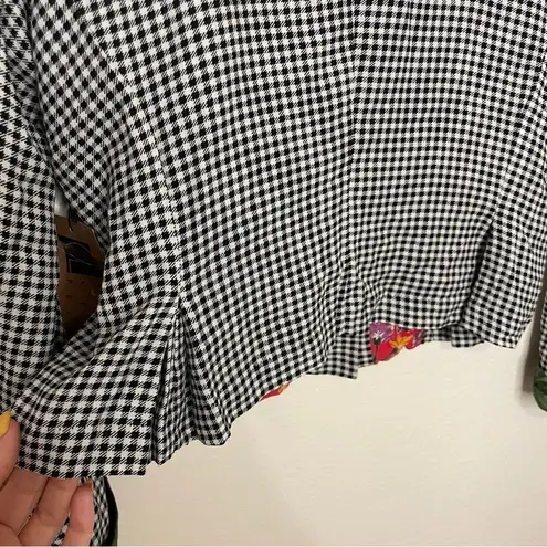 carole little Vintage Petites Jacket NWT Size 8 Flower Button Checkered Floral