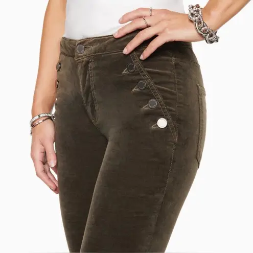Ramy Brook NEW Velvet Helena Skinny 5 Button Pockets Green Clover Size 31