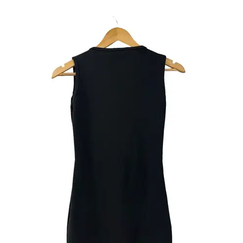 Pretty Little Thing  Dress Shape Black Crepe Eyelet Detail Midi Size 2 Women PLT