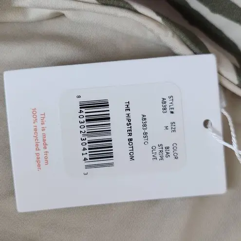 Green and Tan Swim Bottom NWT Medium Green Stripe Andie Swim Bikini Bottom - Image 9