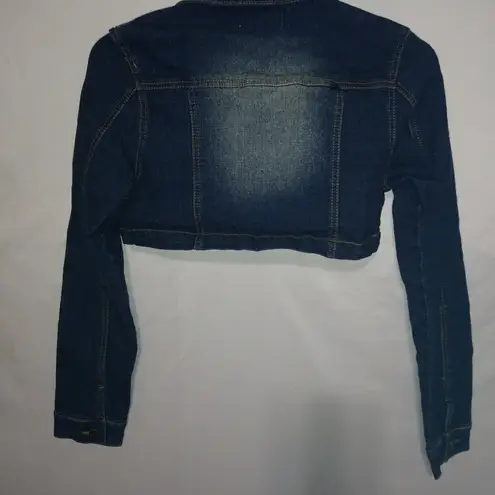 Diva Factory XS Y2K Jean Crop Jacket Blue