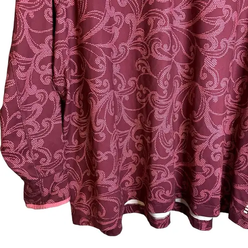 Lands End Purple Paisley Fleece Jacket Pullover 1/4 Zip Size 3X #460736