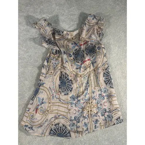 leifsdottir top silk sleeveless printed size 2 Sheer