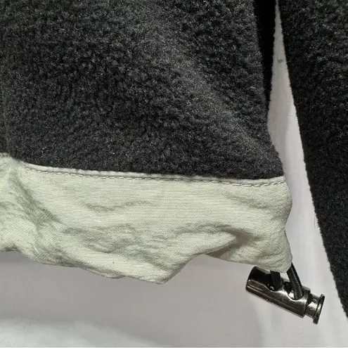 Exotic Identity Black Fleece and Khaki Colorblock Zip Front Jacket Size Small