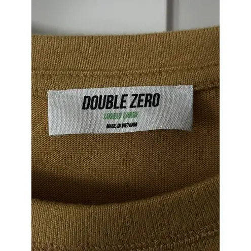 Double Zero  Mustard Yellow Crew Neck Cropped Jersey Knit Sweater Top Large NEW