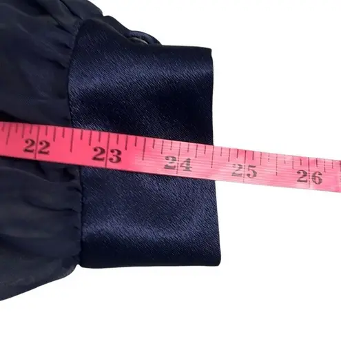 JR Nites by Caliendo Size 10 Jacket Sheer Sleeves Beaded Vest Satin Trim Blue