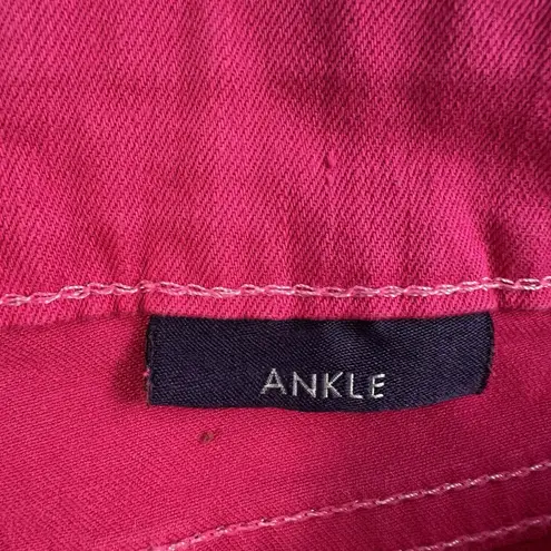 NYDJ Women's 14 Ankle Jeans Bright Pink Watermelon Cropped Stretch Lift Tuck