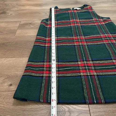 Aura  Tartan Plaid Holiday Wool Blend Sleeveless Dress Green/Red Size Small