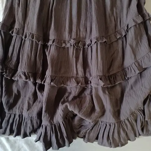 Chadwick's Crinkle Rayon Brown Dress, V-Neck, Pullover, Easy Drape Petite Large