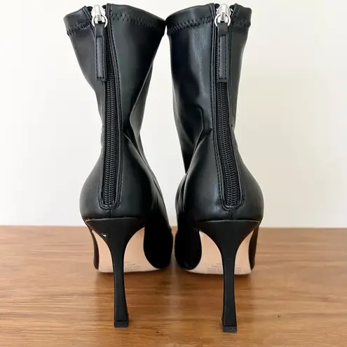 Therapy Yasmeen Faux Leather Pull On Square Toe Ankle Sock Booties Black Size 8