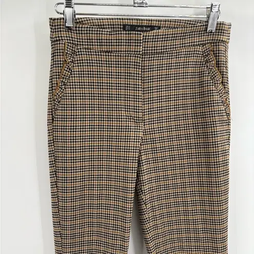 ZARA  women’s pull on houndstooth skinny ankle pockets pants size xs 26