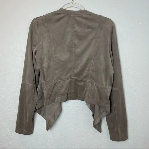 DALIA Faus Suede Women's Taupe Draped Jacket Size M Brown Size M