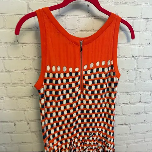 Nic+Zoe patriotic geo printed flared sweater dress size Small preppy chic